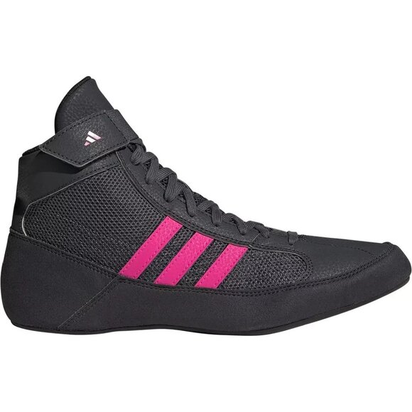 Adidas HVC 2 Adult Wrestling Shoes Men Size 9.5  #HP6870 Black/Charcoal/Pink - Picture 1 of 7